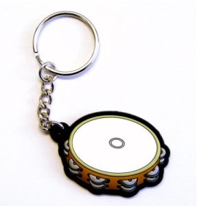 Tambourine PVC Keyring - Orange