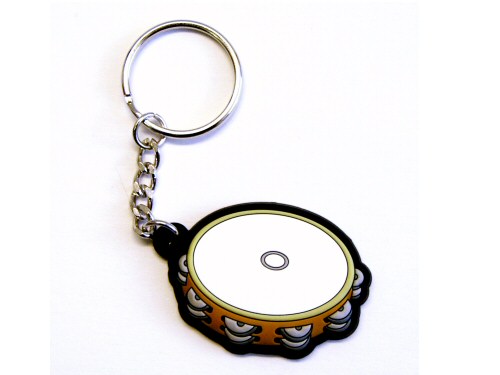 Tambourine PVC Keyring - Orange