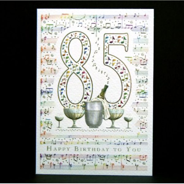 85th Birthday Music and Bubbly Card