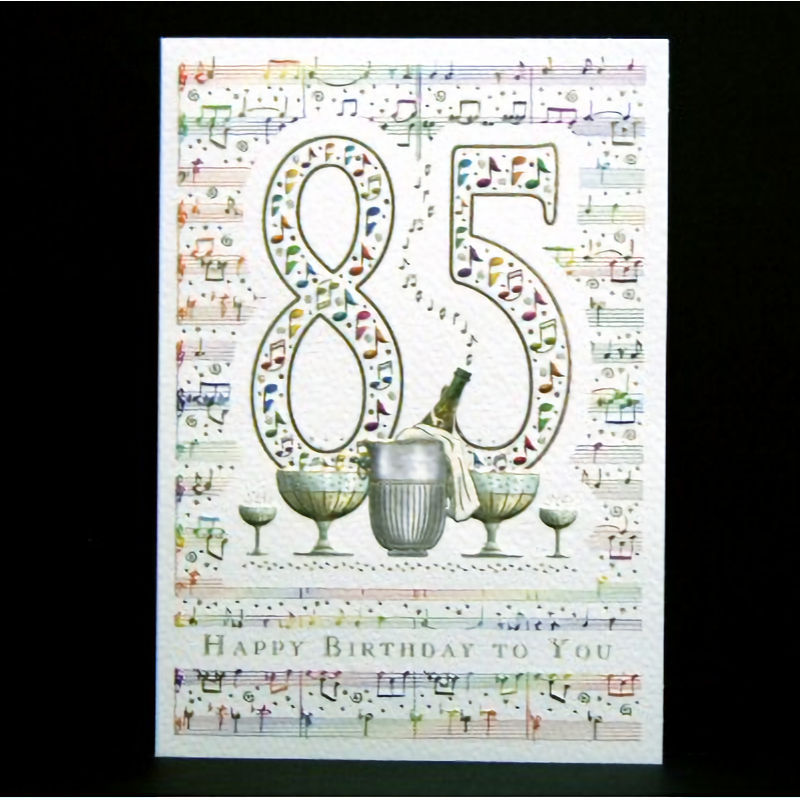 85th Birthday Music and Bubbly Card