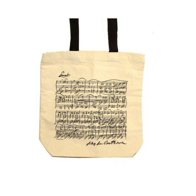 Beethoven Manuscript Design White Long Handled Bag