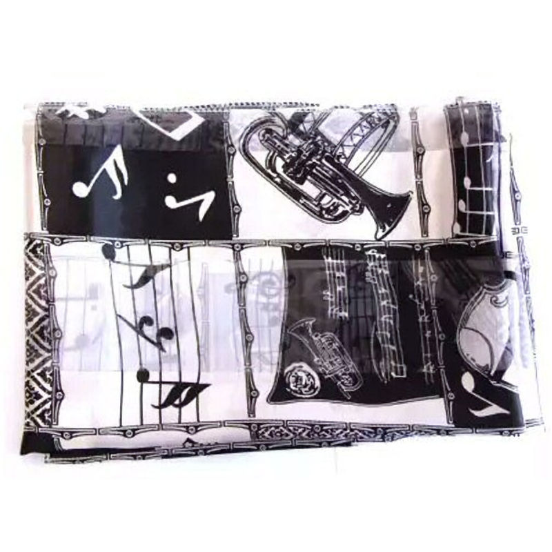 Black and White Musical Instruments Scarf