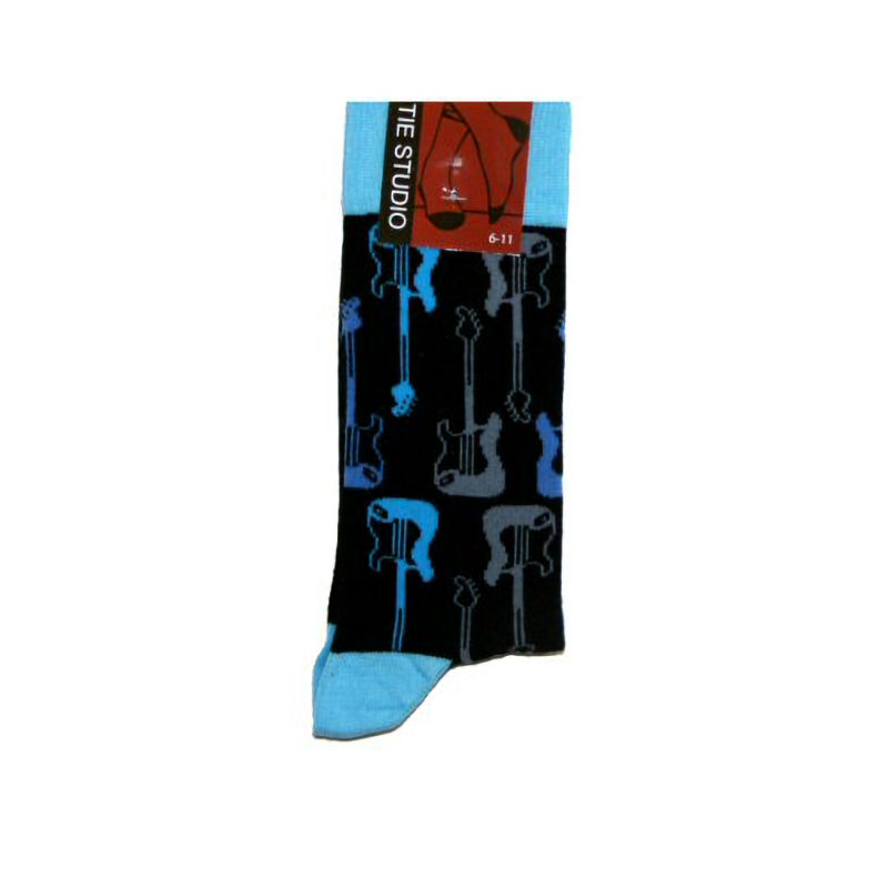 Black Socks Blue Guitar Design