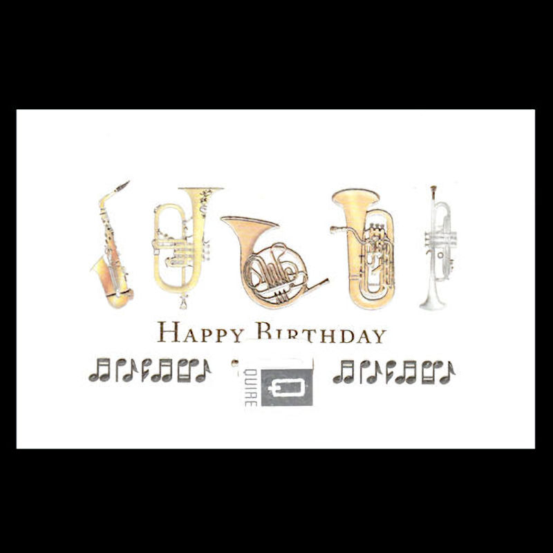 Brass Musical Instruments Birthday Card