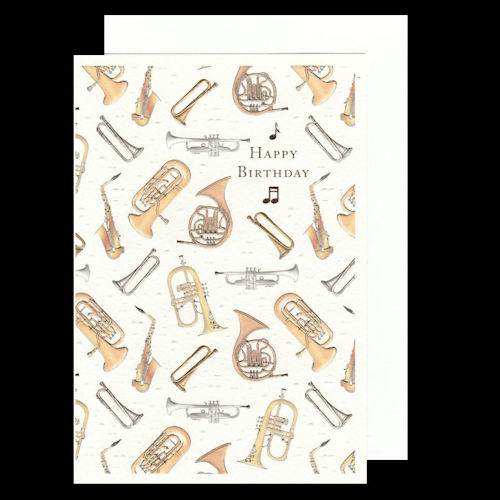 Brass Instruments and Saxophones Birthday Card