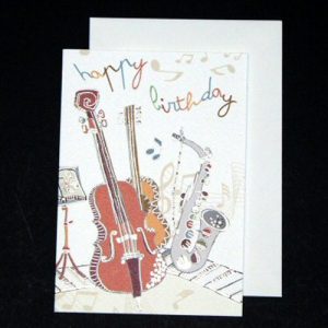 Cello Saxophone Guitar Birthday Card