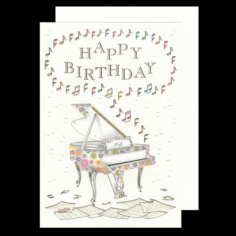 Colourful Piano Birthday Card