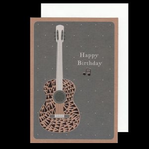 Copper Coloured Guitar Birthday Card