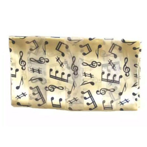 Cream Scarf - Navy Blue Music Design