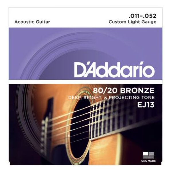 D'Addario EJ13 80/20 Bronze Custom Light Set