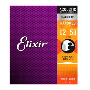 Elixir Nanoweb Acoustic Guitar Strings Light 11052