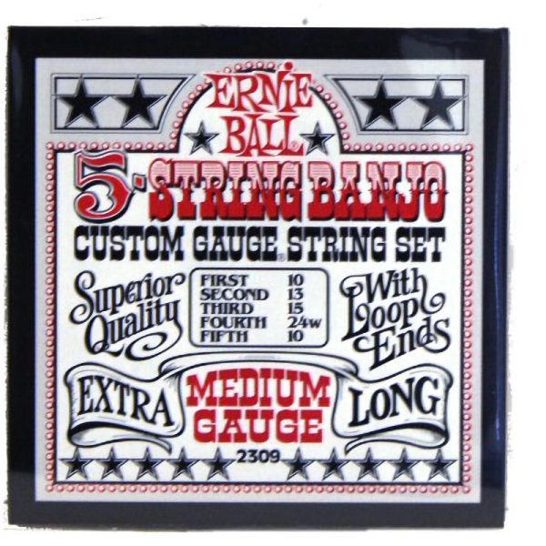 Ernie Ball 5 String Banjo String Set Medium Gauge