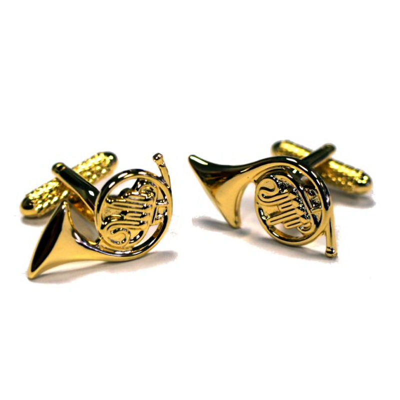 French Horn Cufflinks - Gold Colour