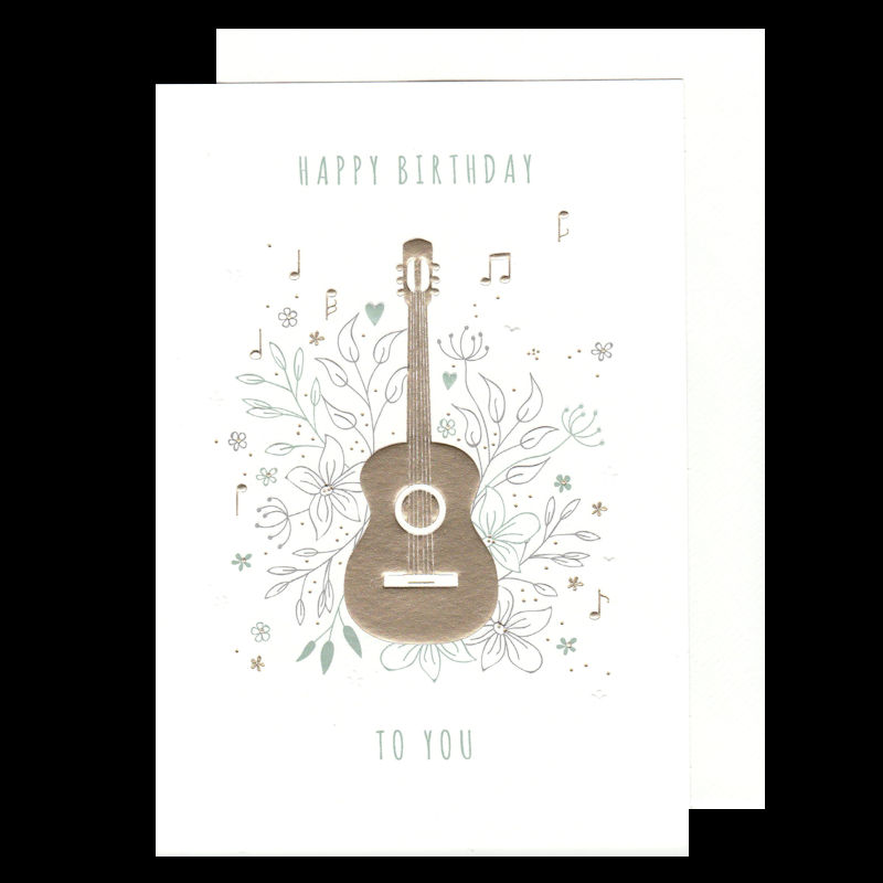 Heart of Gold Guitar Birthday Card
