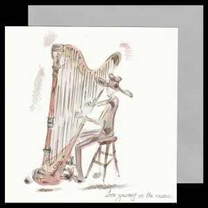 Harpist Hat Card