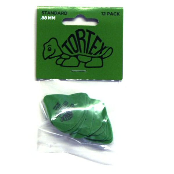 Jim Dunlop Tortex Standard Guitar Picks 12 Pack Green 0.88mm