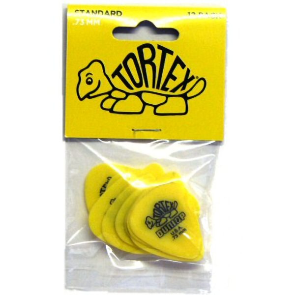 Jim Dunlop Tortex Standard Guitar Picks 12 Pack Yellow 0.73mm