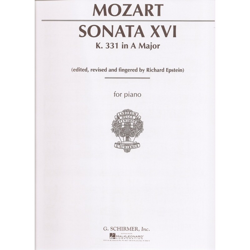 Mozart-Sonata XVI K331 in A Major-Richard Epstein