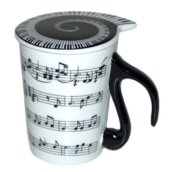 Music Manuscript Design Mug with Lid