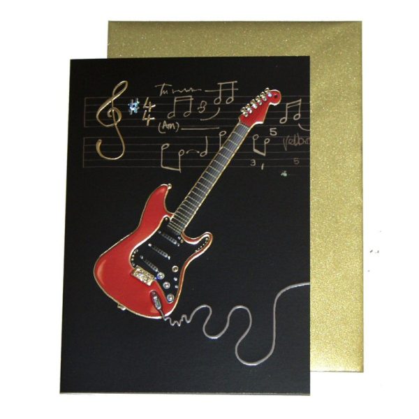 Red Electric Guitar Card