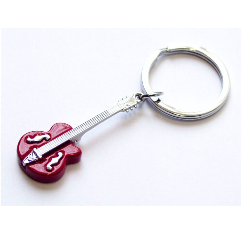 Keyring With Red Guitar