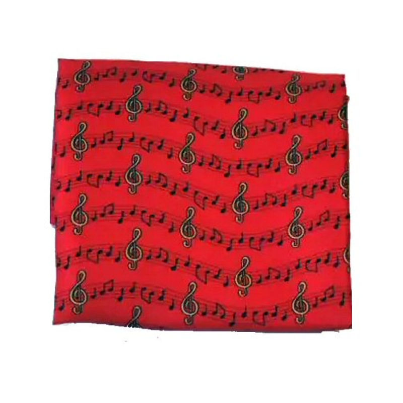 Red Handkerchief with Treble Clefs and Notes