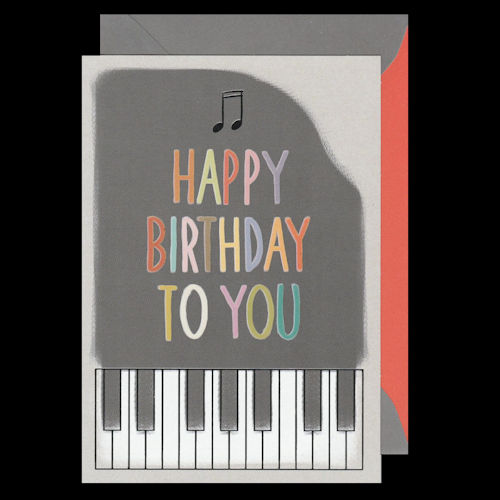 Rough Elegance Piano Birthday Card