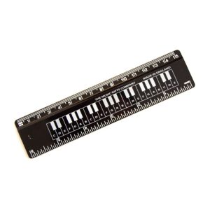 Black 6 Inch Ruler - Keyboard Design