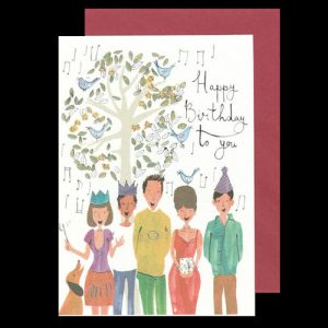 Birthday Card With Singers and Birds
