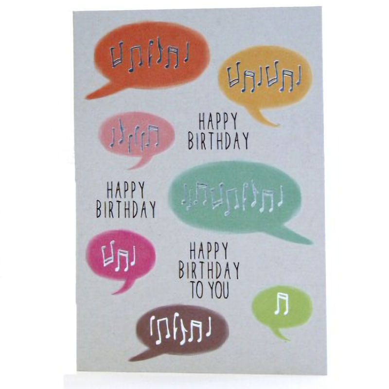 Music Note Speech Balloon Birthday Card