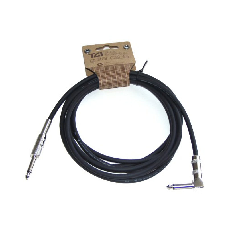 TGI 3 Metre Guitar Cable Right Angle Jack Plug