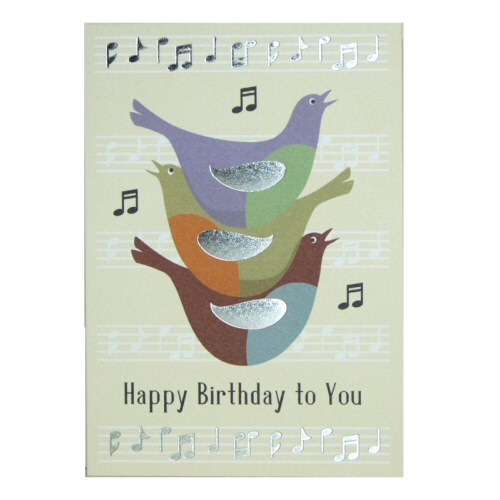 Birds and Notes Birthday Card