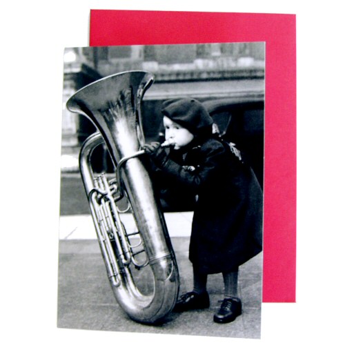 Tuning Up Tuba and Child Card