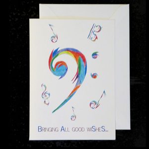 Bass Clef Musical Flares Card