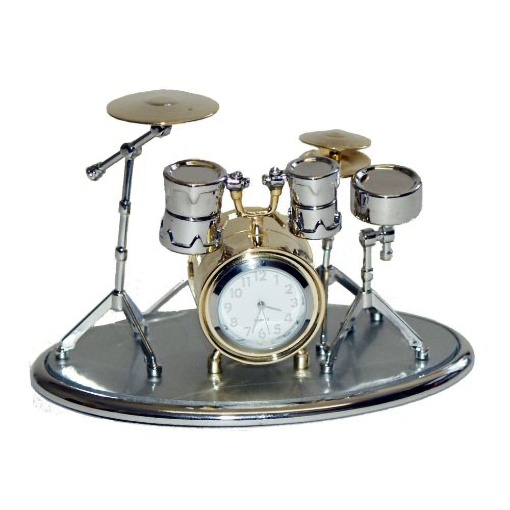 Drum Kit Clock Gold and Silver Gifted Musician