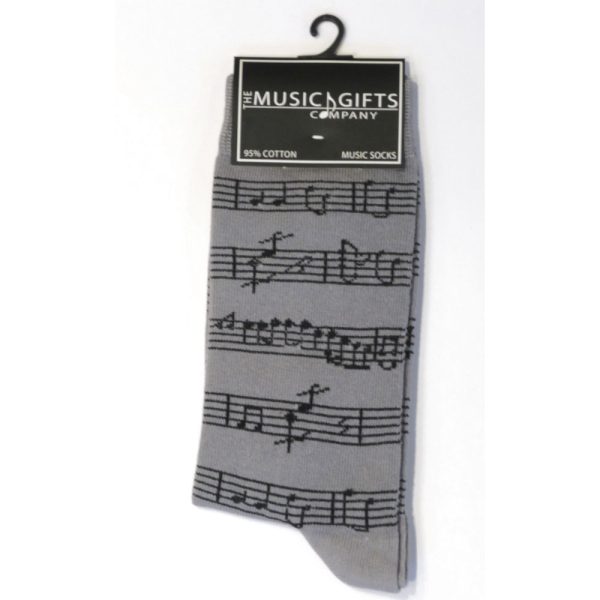 Grey Music Notation Socks