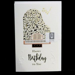 Piano and Music Notes Birthday Card