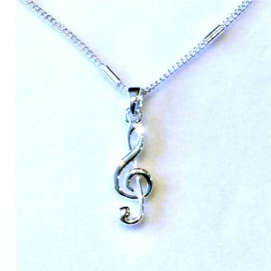 Silver Plated Treble Clef Pendant