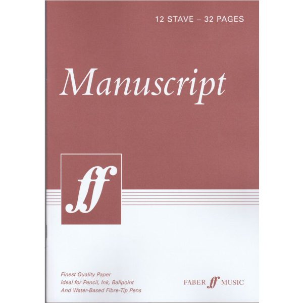 A4 Music Manuscript Book White 12 Stave 32 Pages