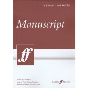 Music Manuscript Paper White A4 12 Stave 100 Pages